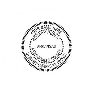Round Self-Inking Arkansas Notary Stamp Imprint